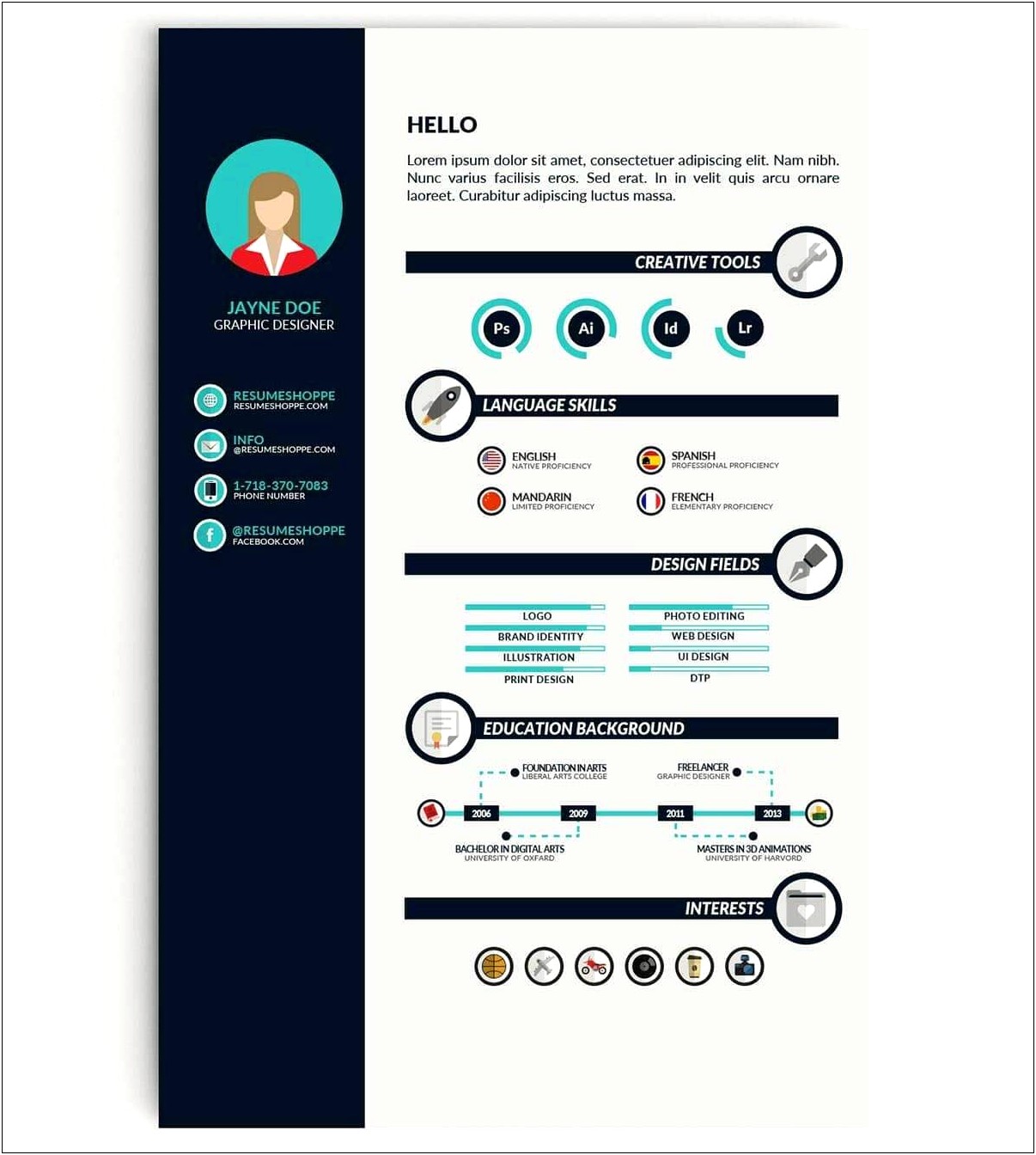 Resume With Graphics Free Template