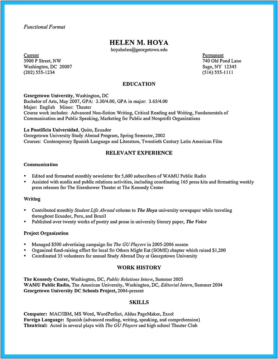 Resume With No Experience Objective