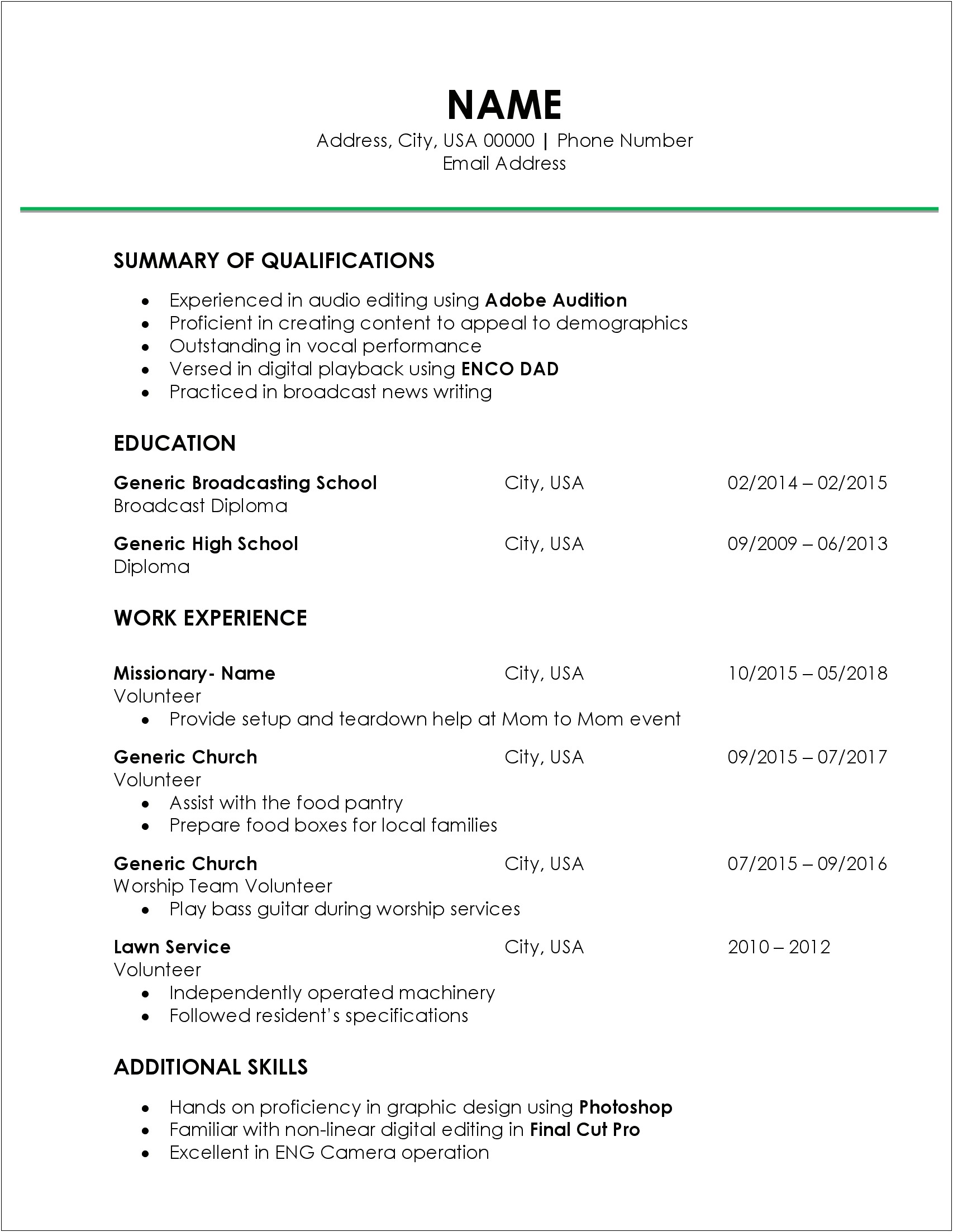 Resume With No Work Experience Nor Education