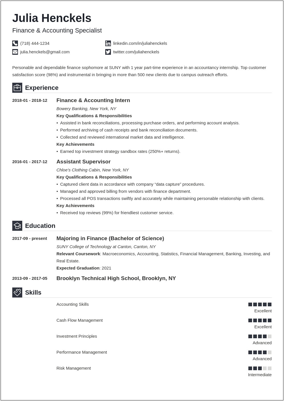 Resume With Objective And Summary Of Qualifications