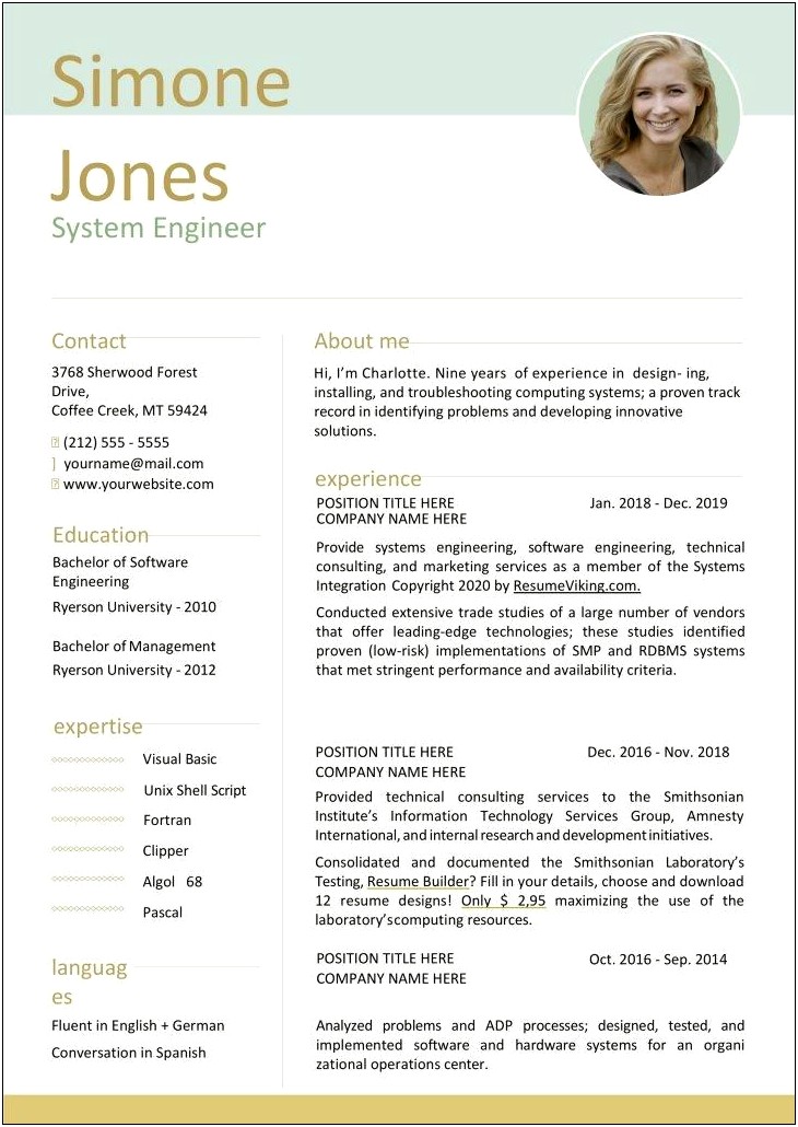 Resume With Picture Free Word Download