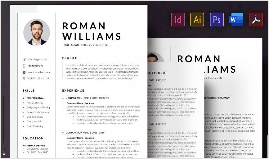 Resume With Picture Template Free Download