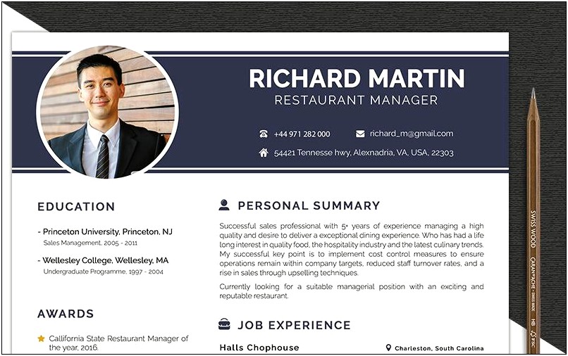 Resume With Restaurant Manager Experience