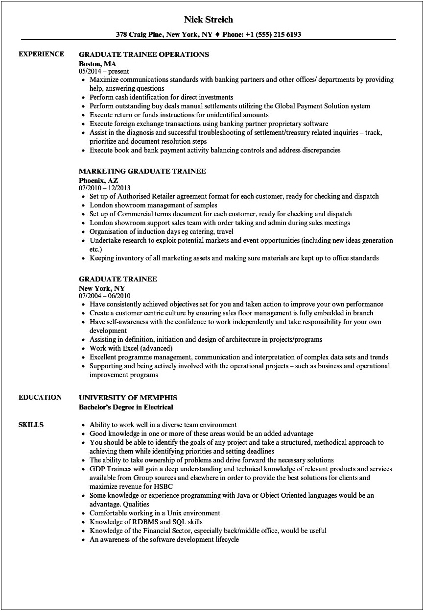 Resume With Work Experience For Masters Application