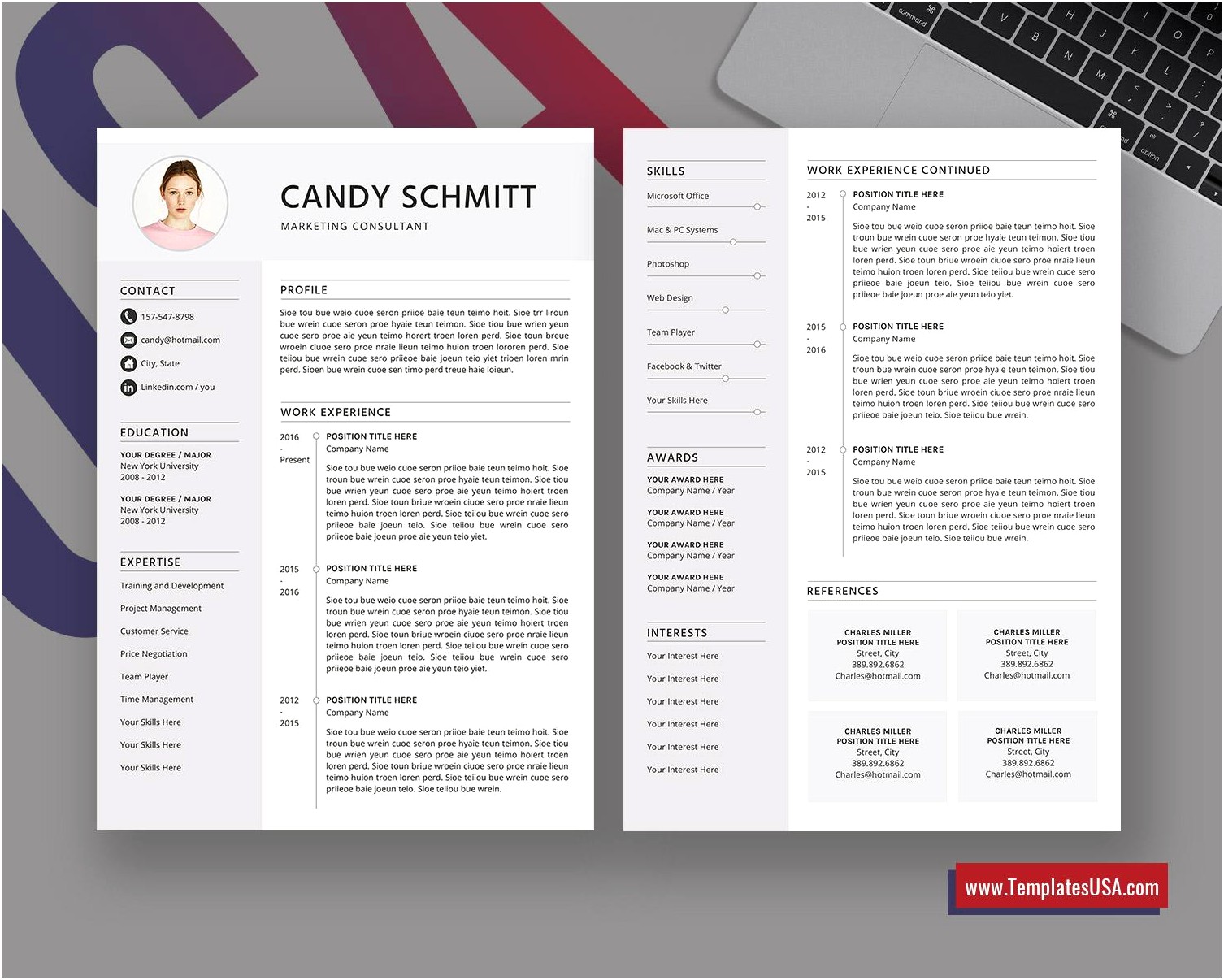 Resume Word 2013 Template Filled Out