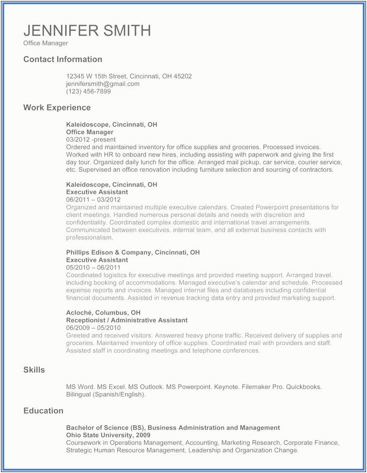 Resume Words For Working On Team
