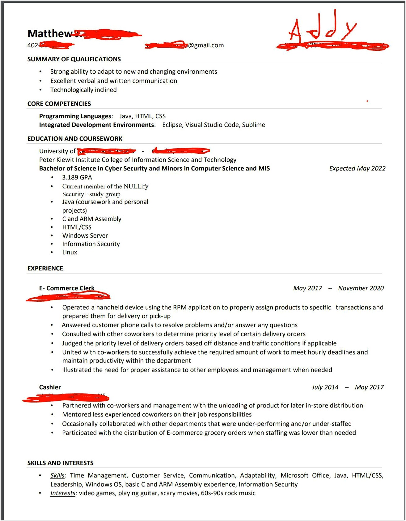 Resume Work Experience Not Relevant To Career