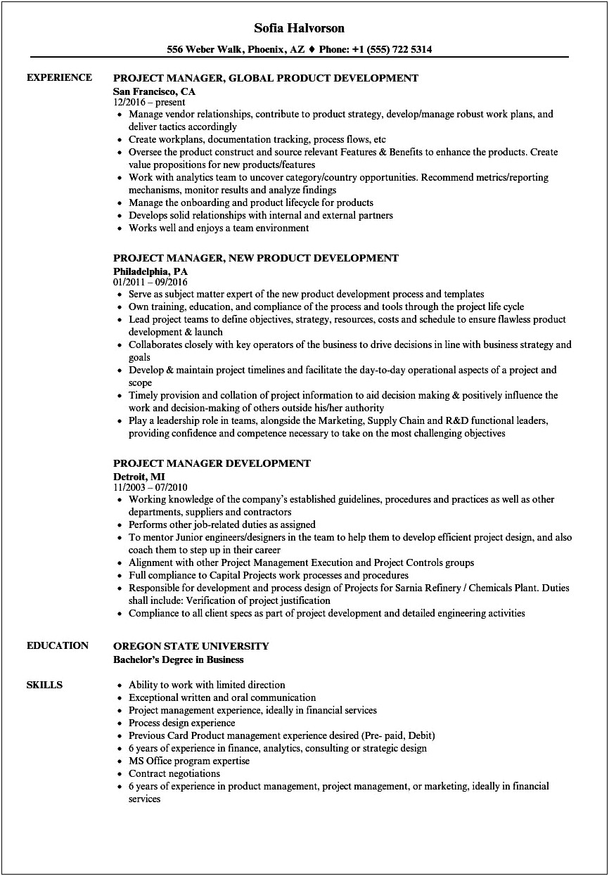 Resume Working With Multiple Departments To Create