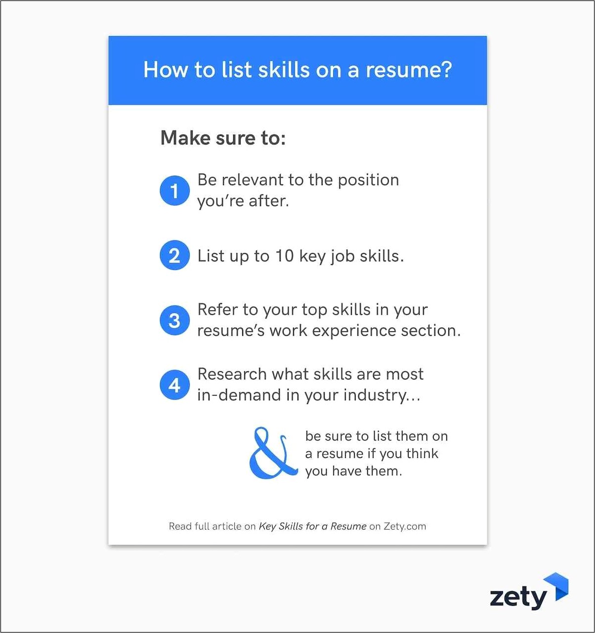 Resume Writing List Of Skills