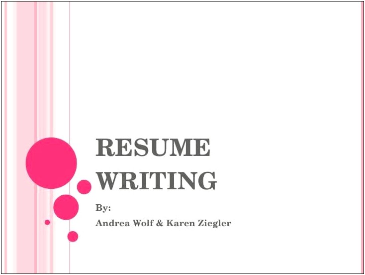 Resume Writing Powerpoint For High School Students