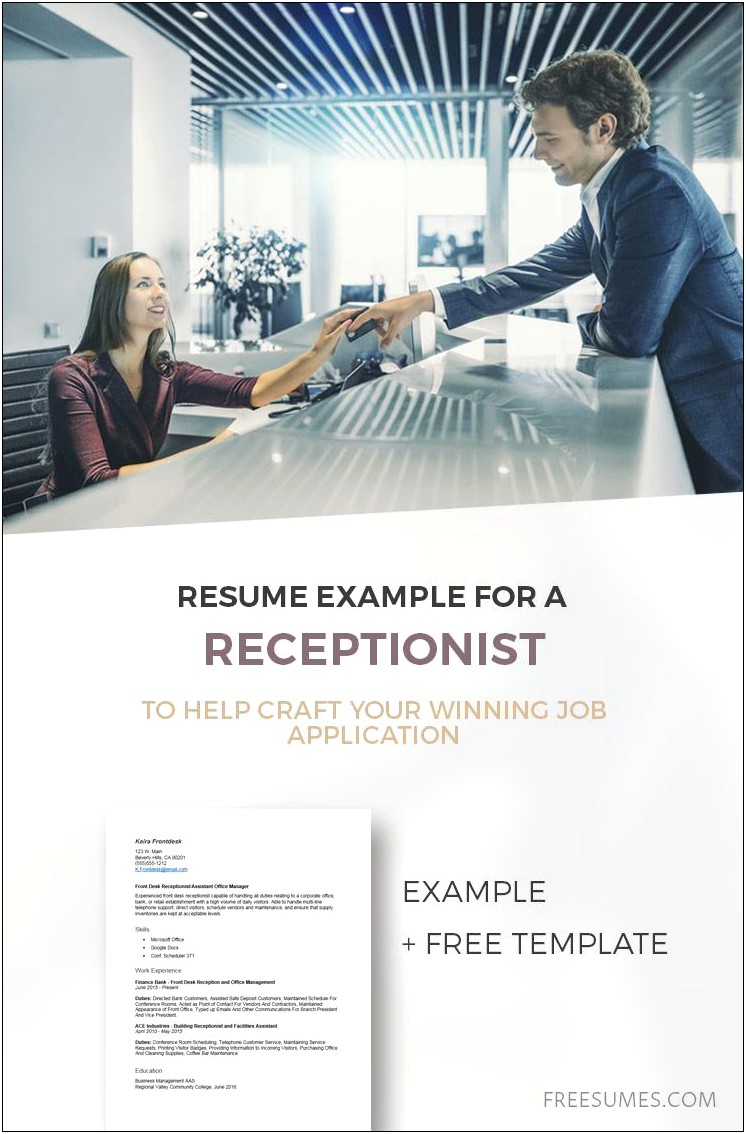 Resume Writing Tips Receptionist Job