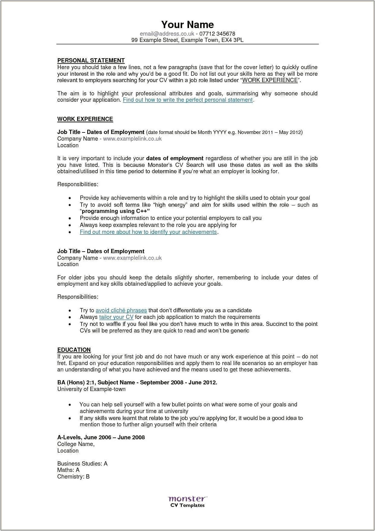 Resumes Based On Experience Not Dated