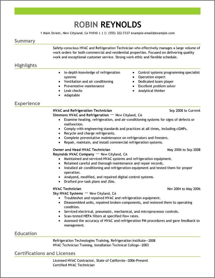 Resumes Examples Air Filtration System
