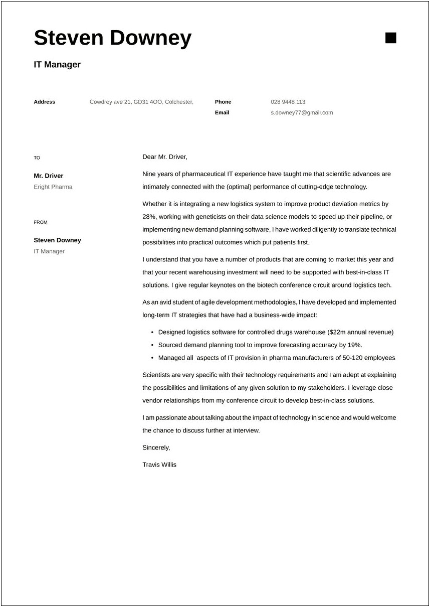 Retail Cover Letter Examples For Resume