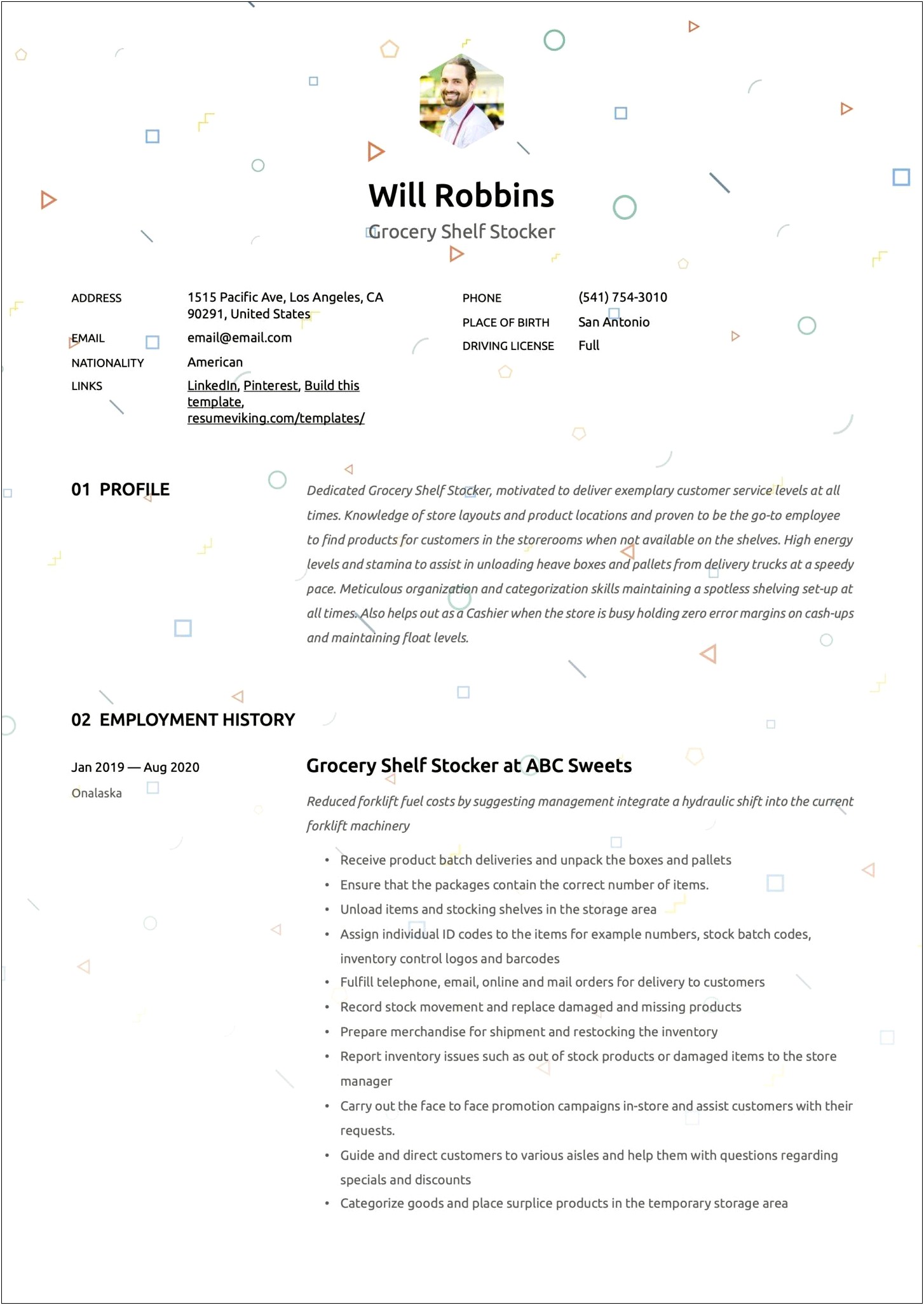 Retail Stocker Job Description For Resume