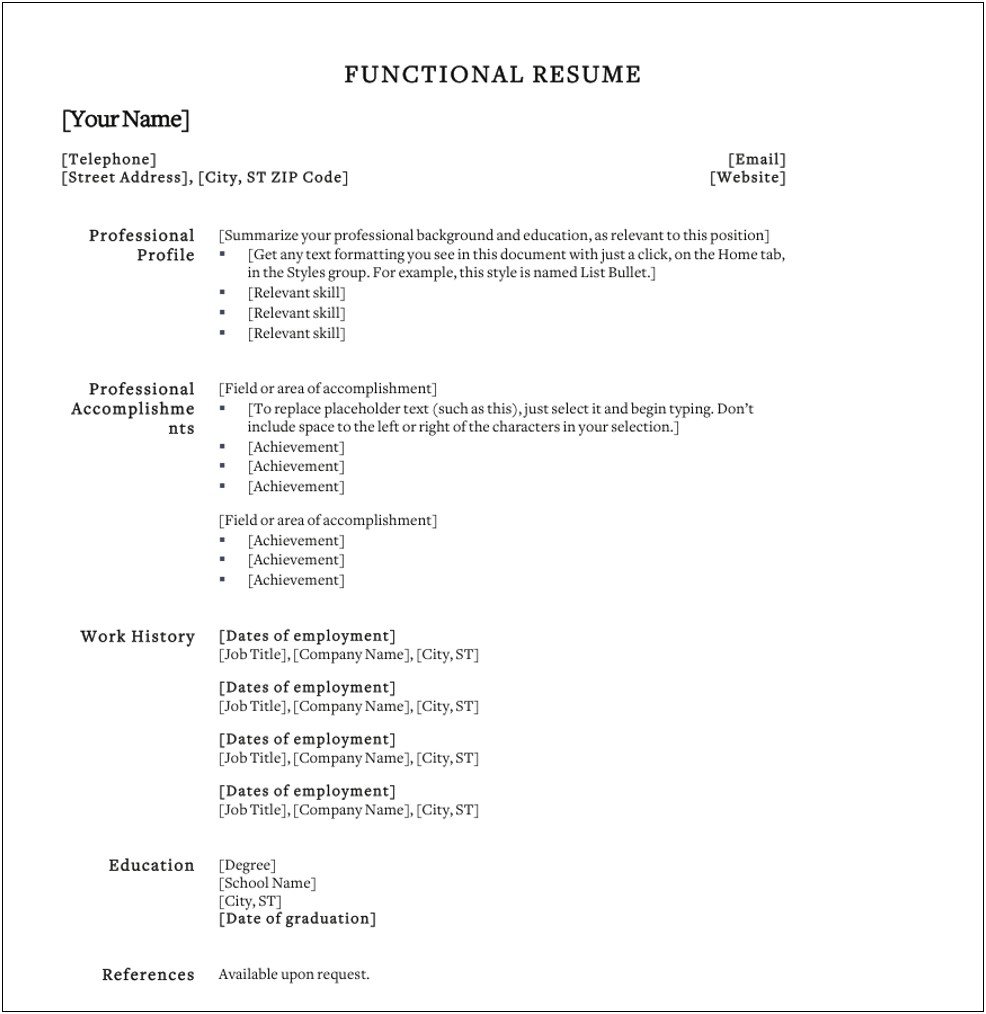 Returning To Work Force Resume After 10 Years