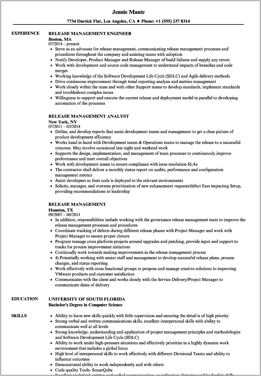Rm Cm Certified Sample Resume