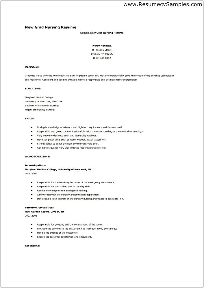 Rn Resume Template New Grad With Photo