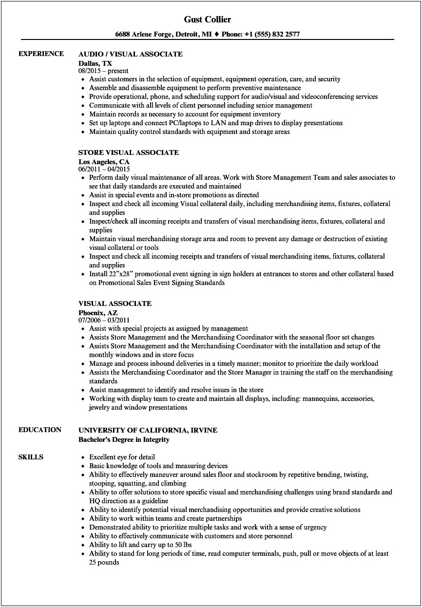 Sales Associate Job Description Resume Consignment