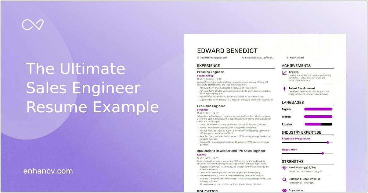 Sales Engineer Job Description Resume