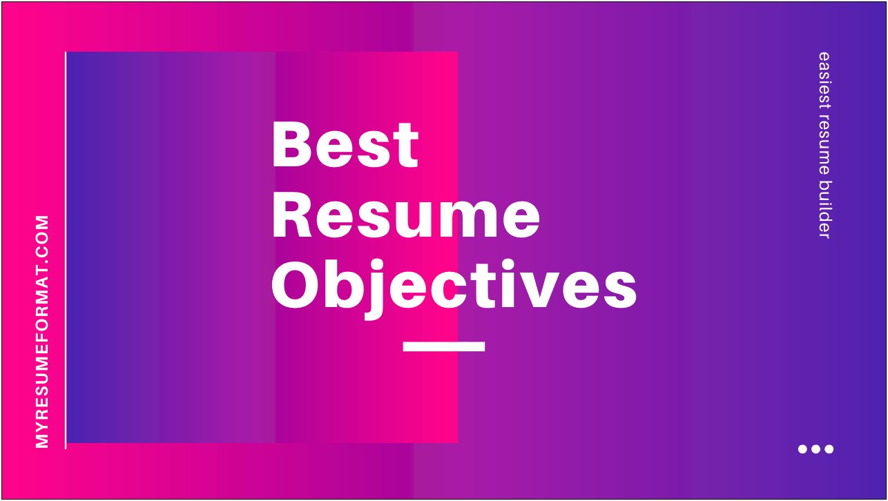 Sales Marketing Objective For Resume