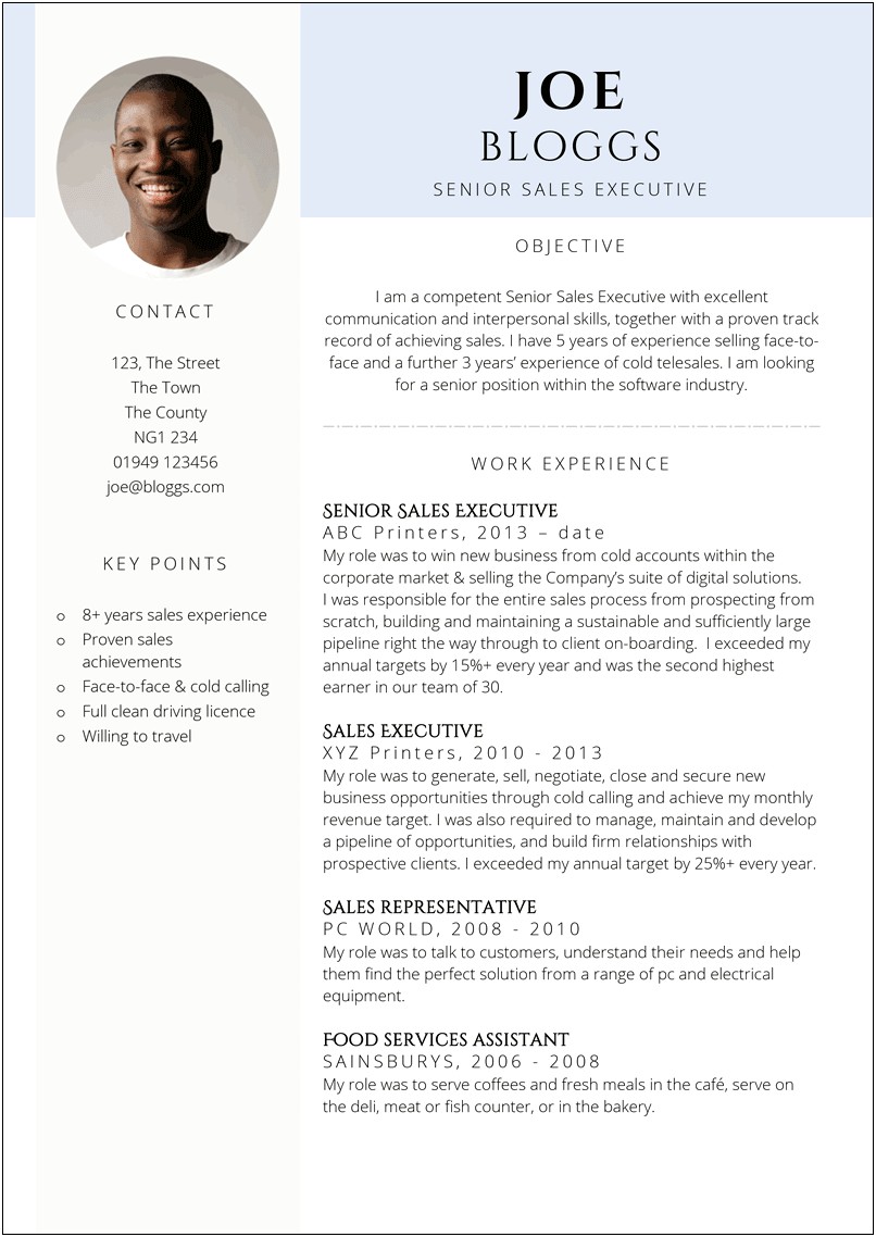 Sales Officer Job Description For Resume