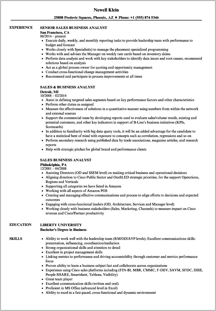 Salesforce Analyst Resume 5 Years Experience Download