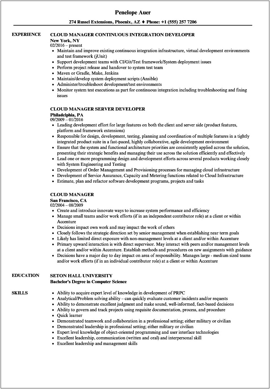 Salesforce Crm Project Manager Resume
