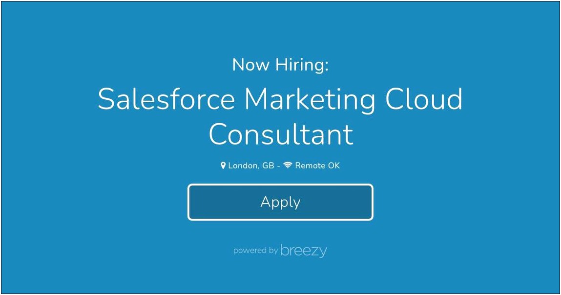 Salesforce Marketing Cloud Consultant Resume Sample