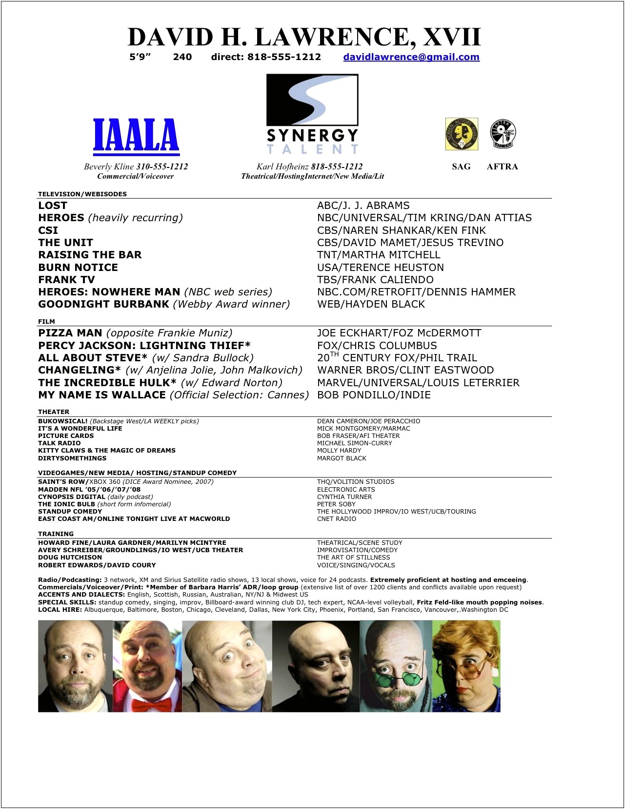 Sample Acting Resume For Child Actor