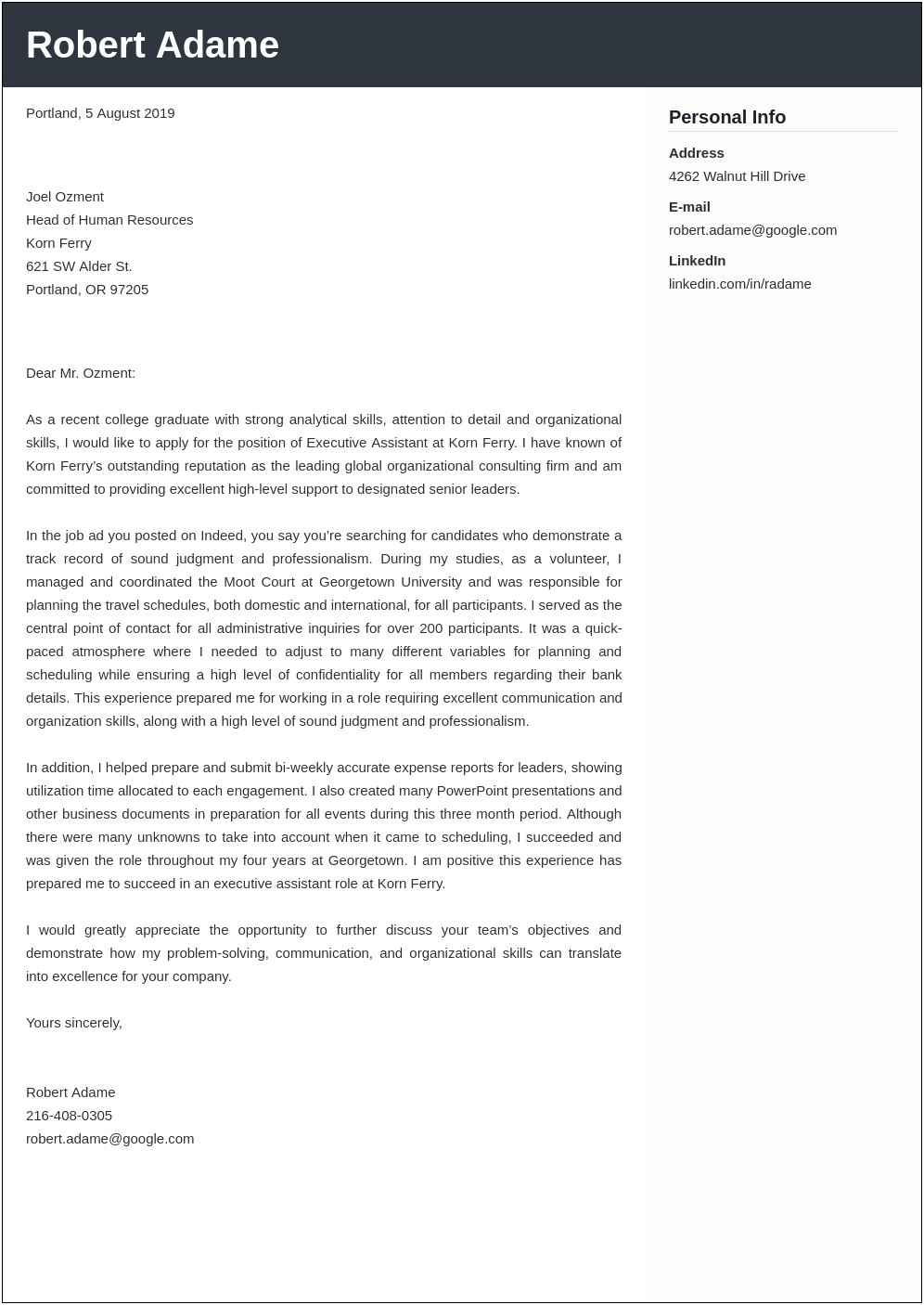 Sample Ceo Cover Letter Resume
