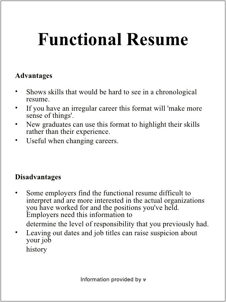 Sample Combined Functional Chronological Resume