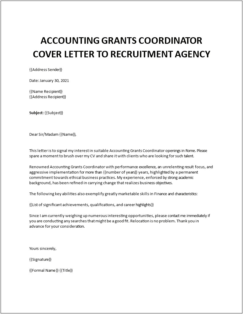 Sample Cover Letter And Resume For Accountant