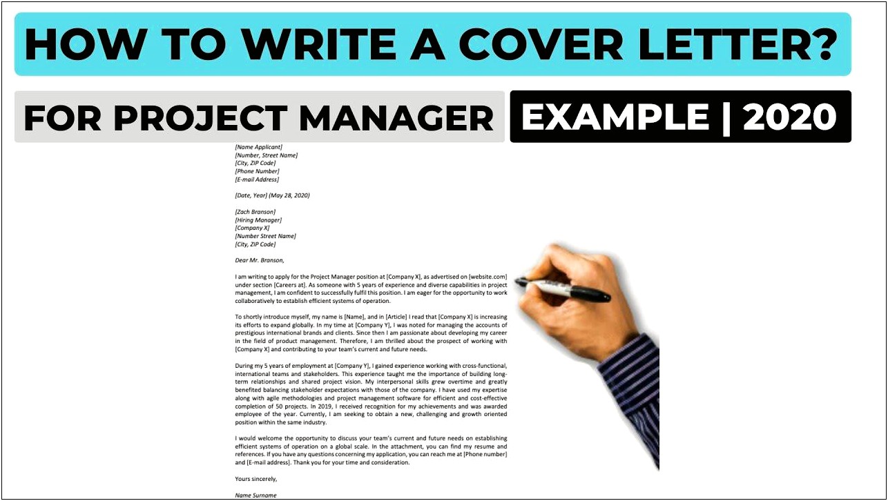 Sample Cover Letter For Program Manager Resume
