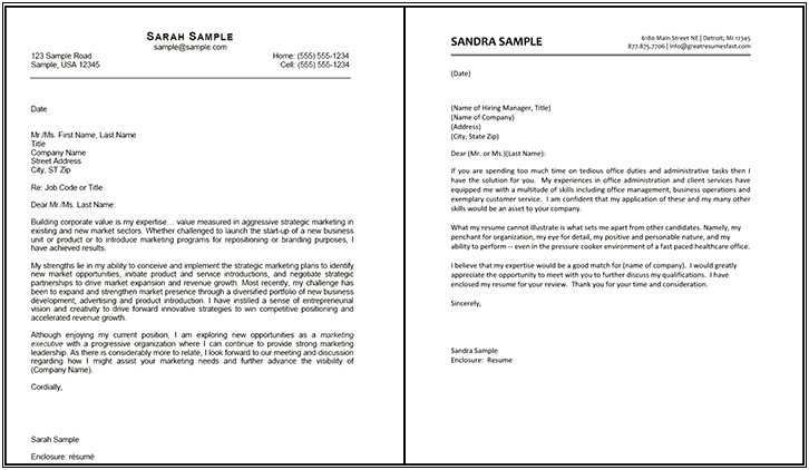 Sample Cover Letter To Send Resume In Email