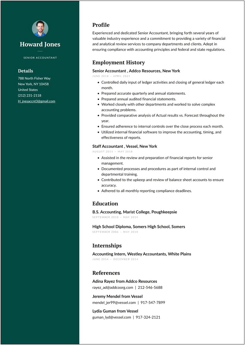 Sample Cpa Resume Public Accounting