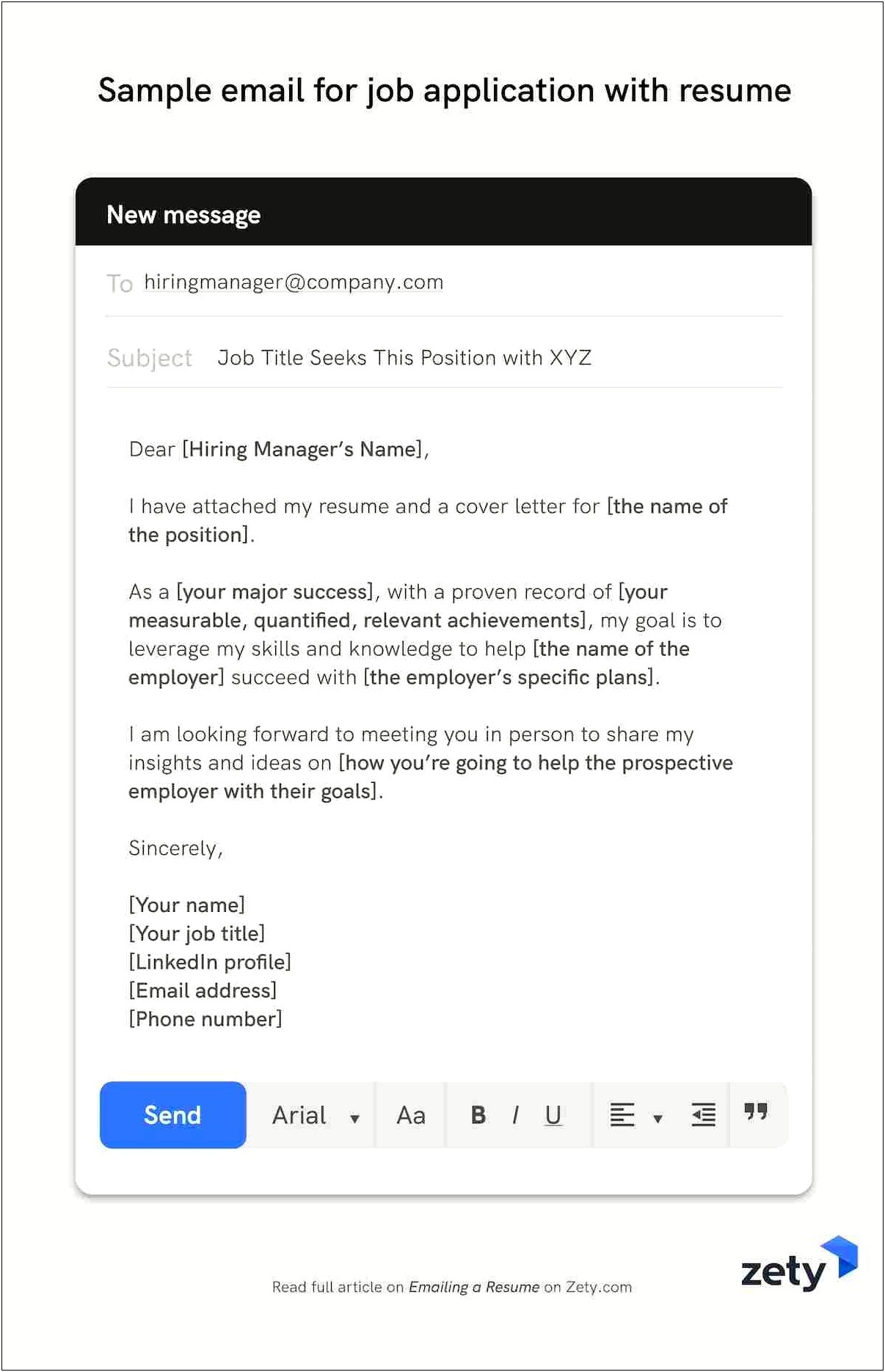 Sample Email Of Sending Resume