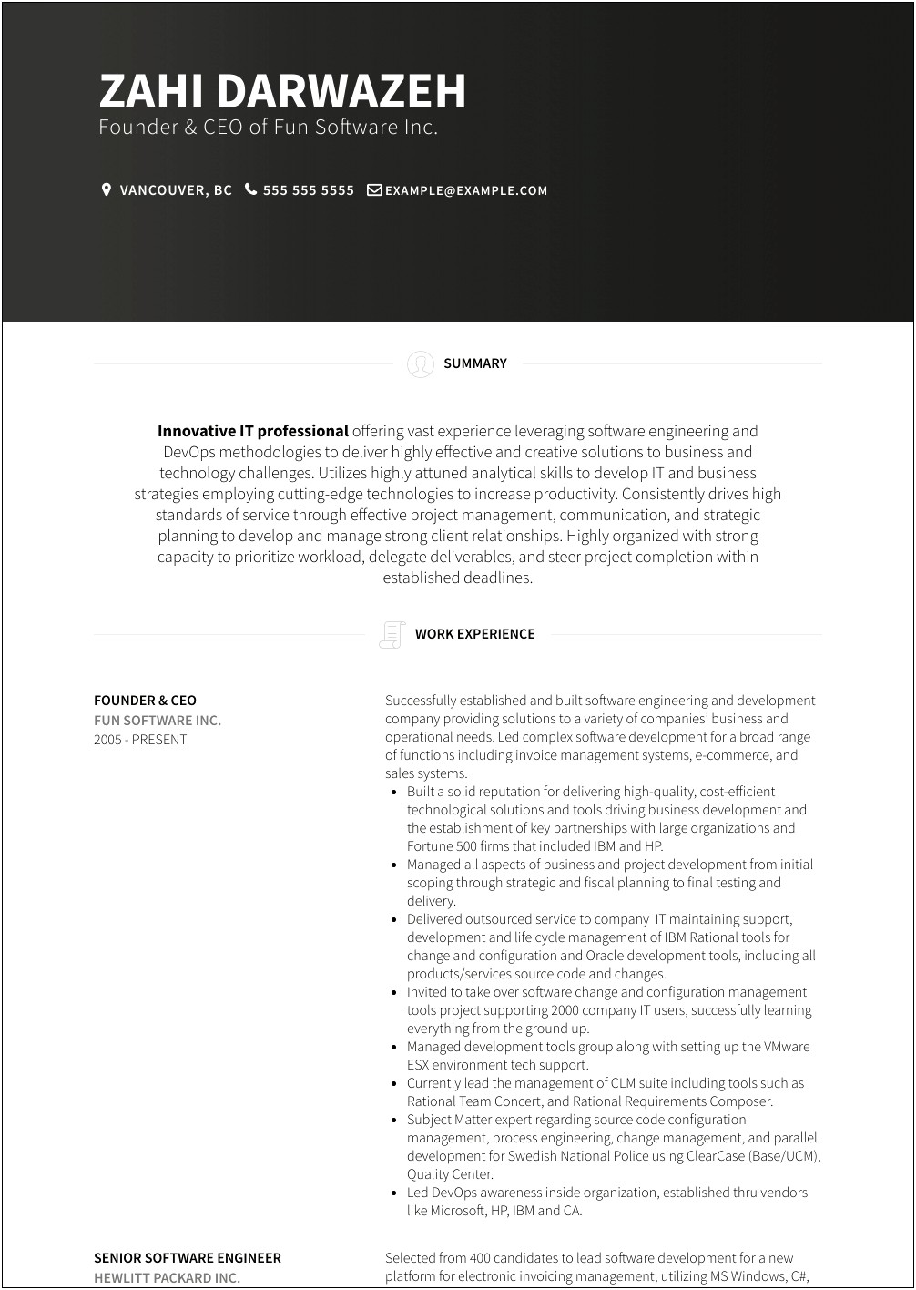 Sample Executive Summary For Business Entrepeneur Resume