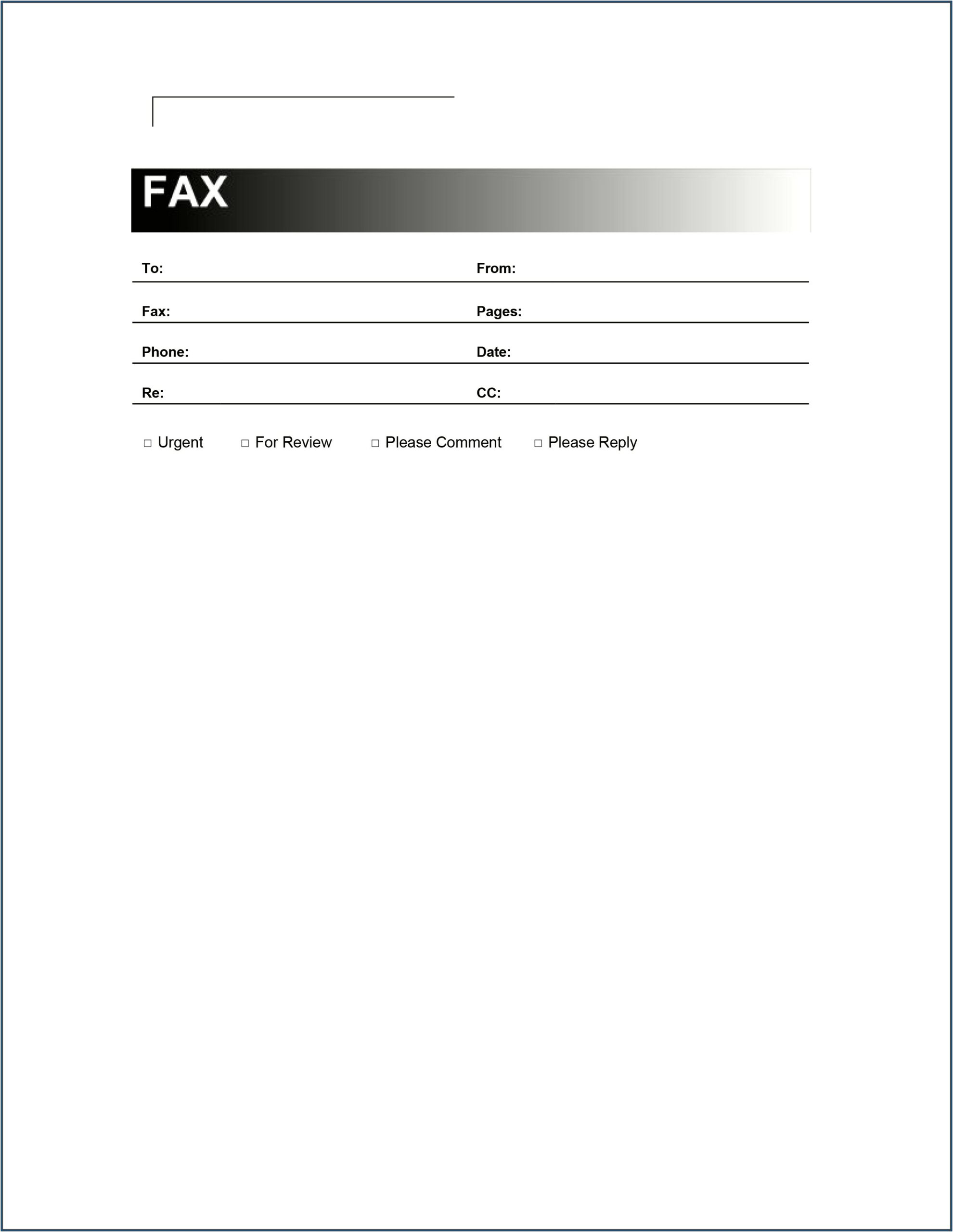 Sample Fax Cover Page Resume