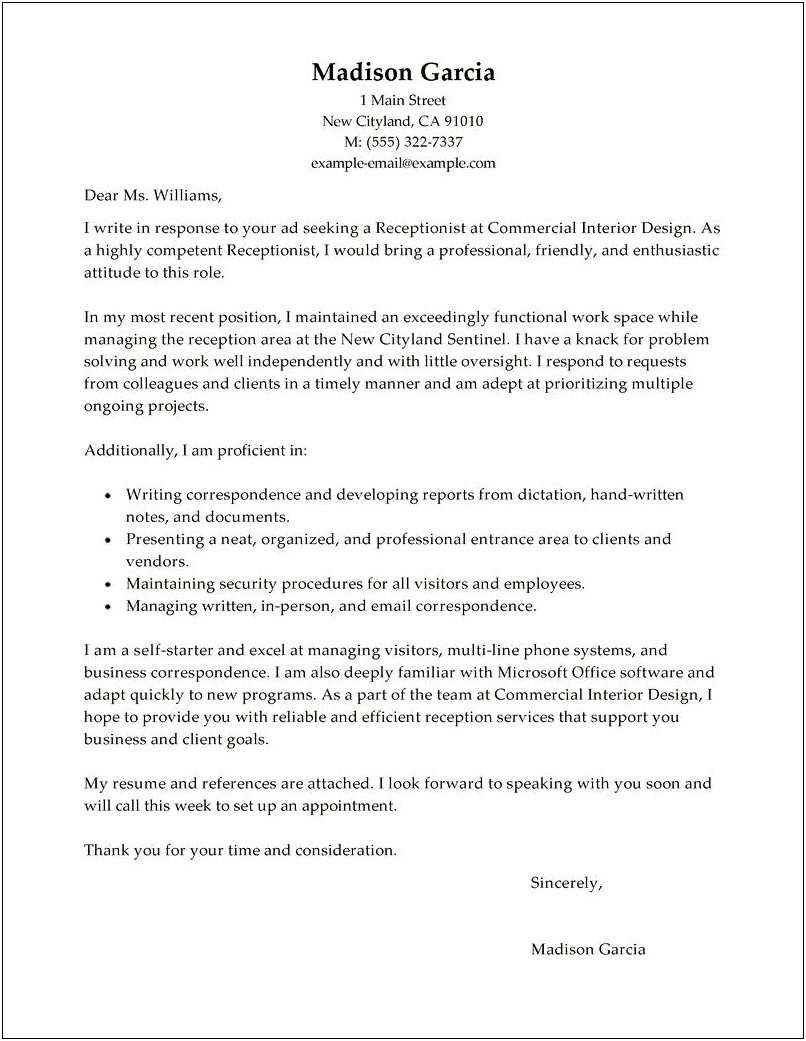 Sample Federal Resume Cover Letter