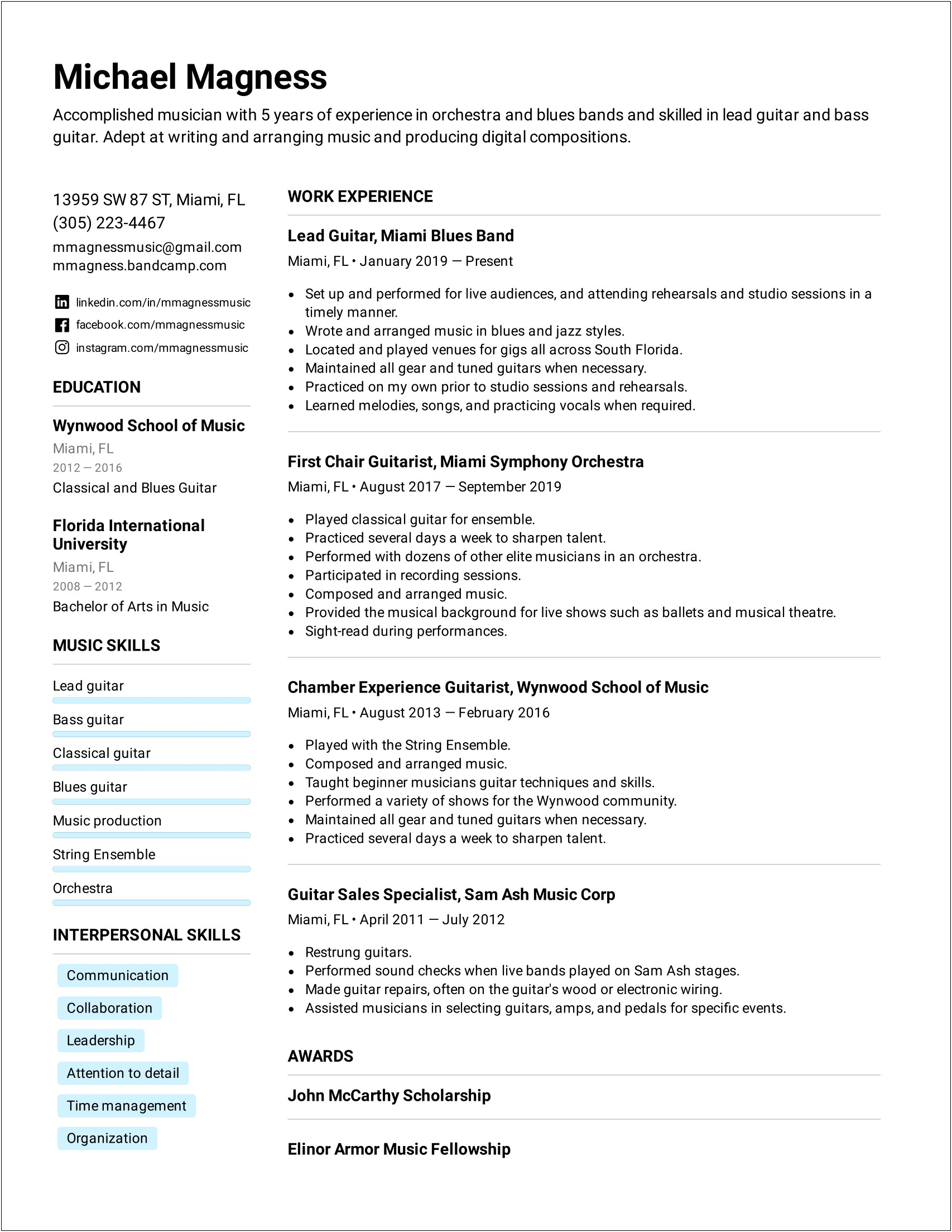 Sample Honors And Awards On Resume