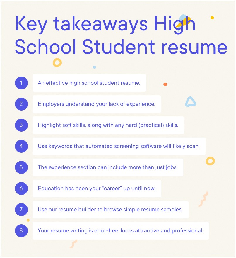 Sample Impressive High School Student Resume