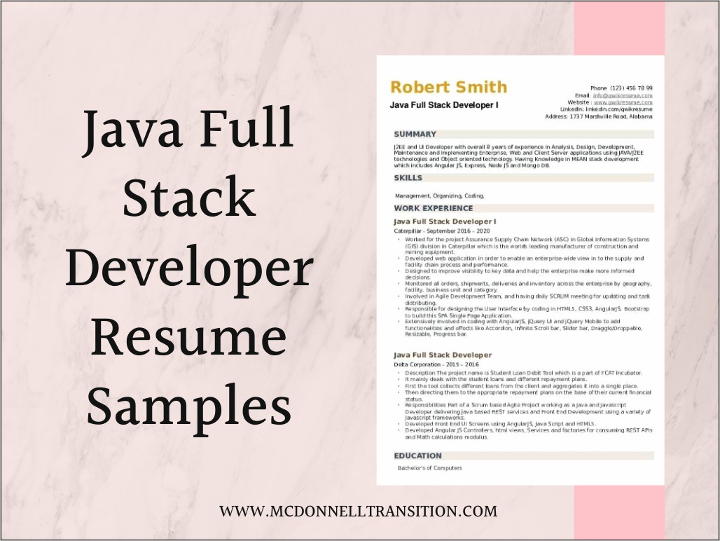 Sample Java Developer Resume Format