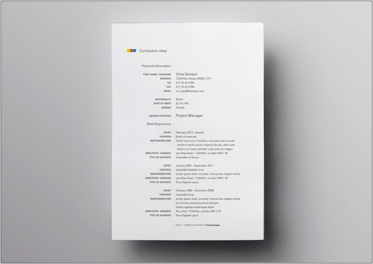 Sample Last Page Of Resume