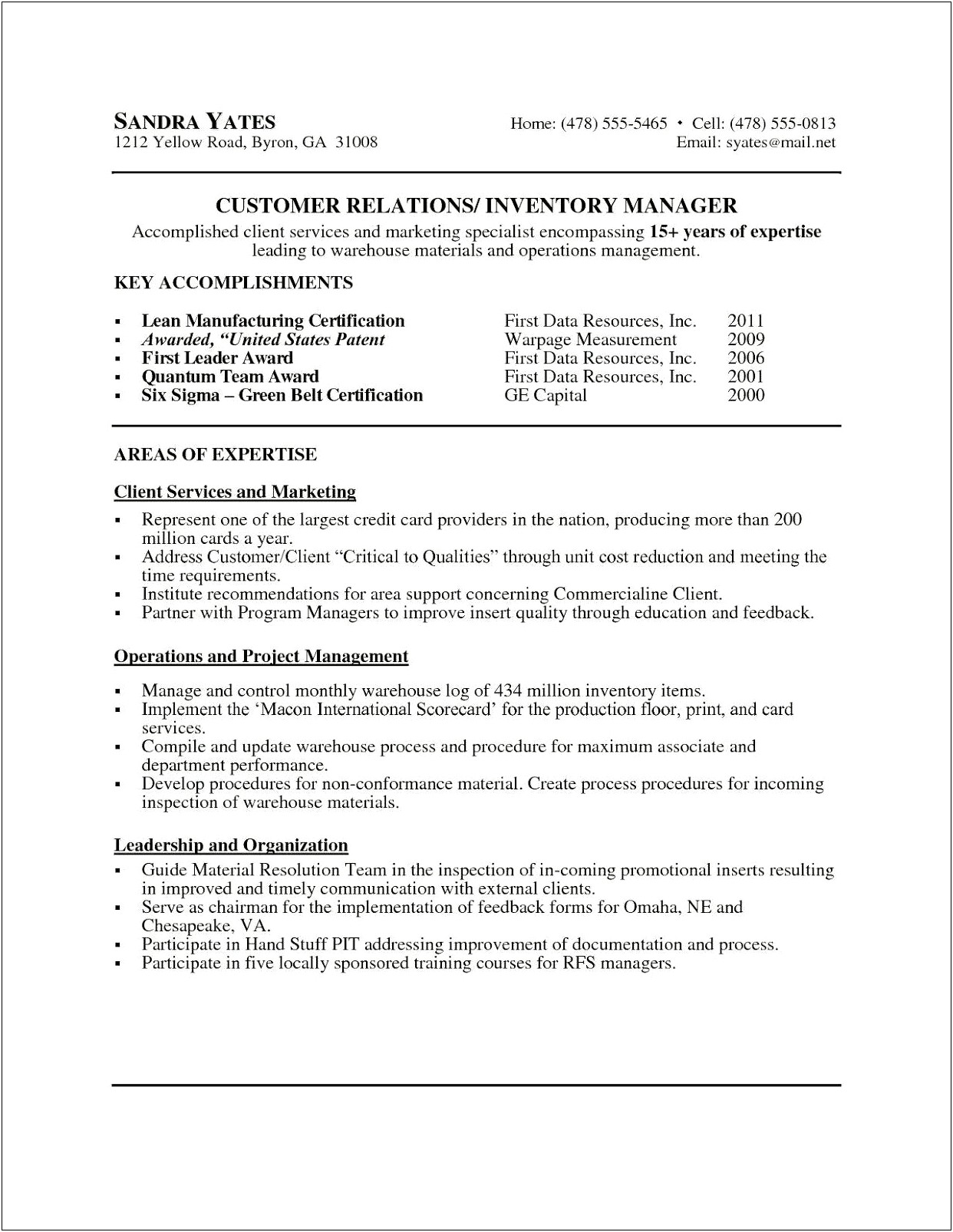 Sample Mailroom Clerk Resume Summary