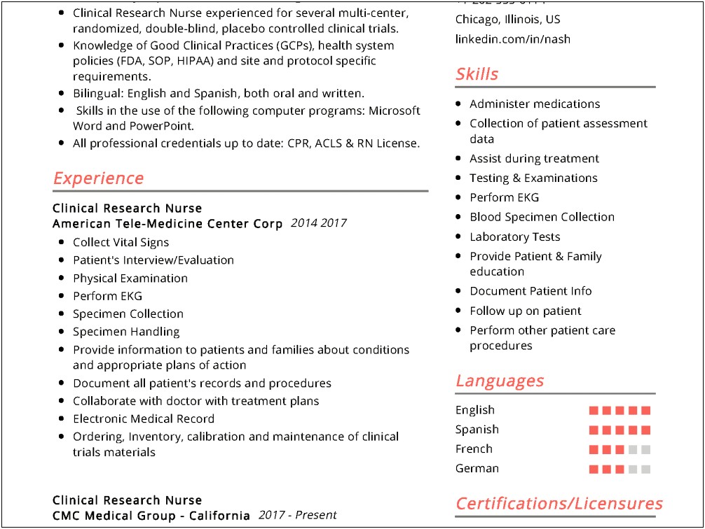 Sample New Bsn Resume 2017