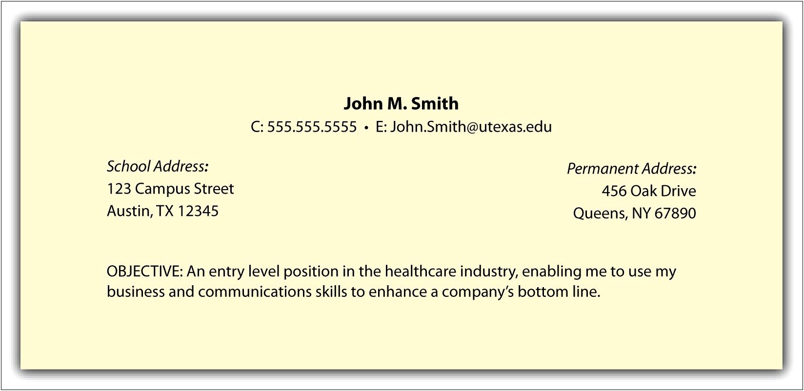 Sample Objective Of Resume For Freshers