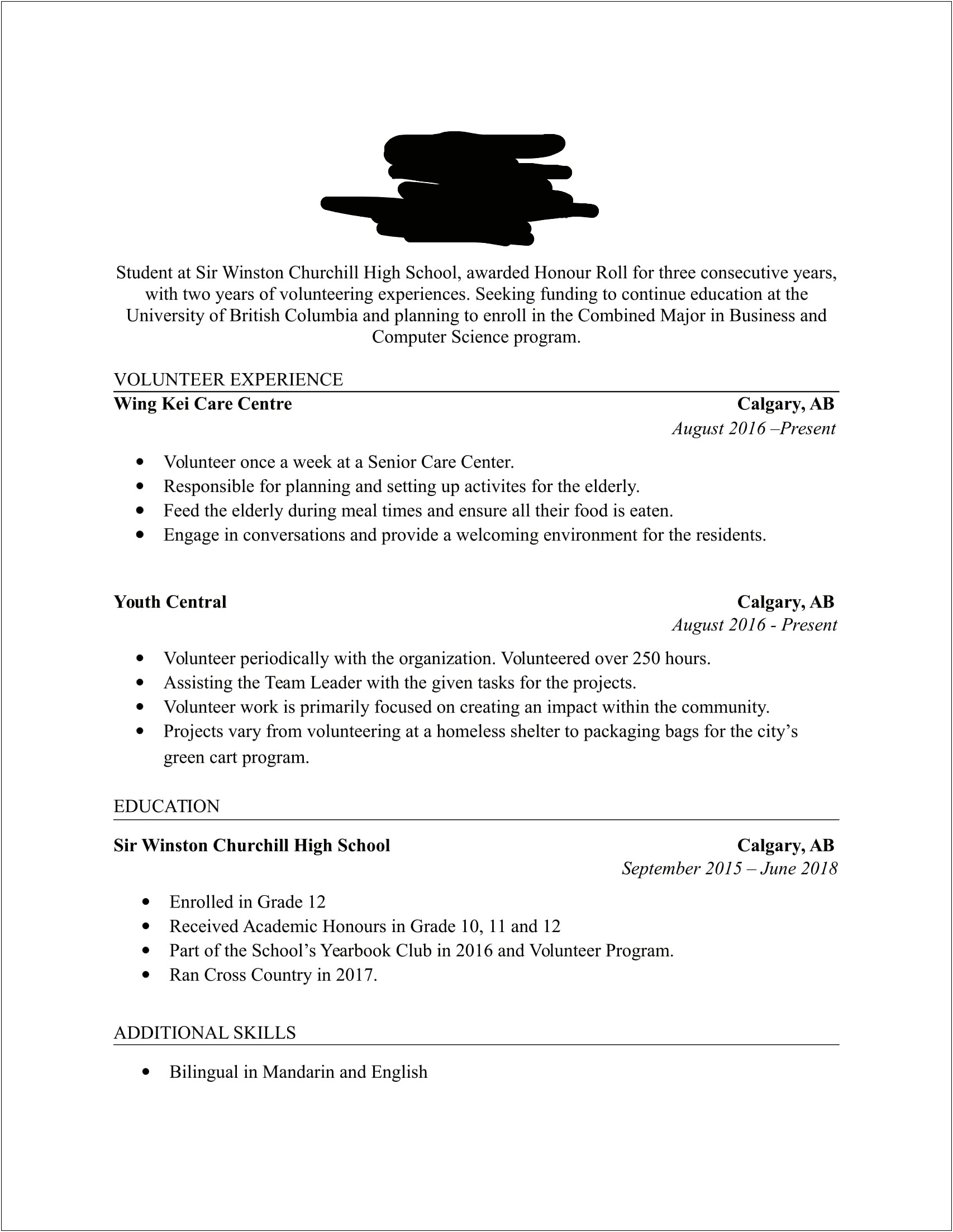 Sample Objective Statement For Scholarship Resume