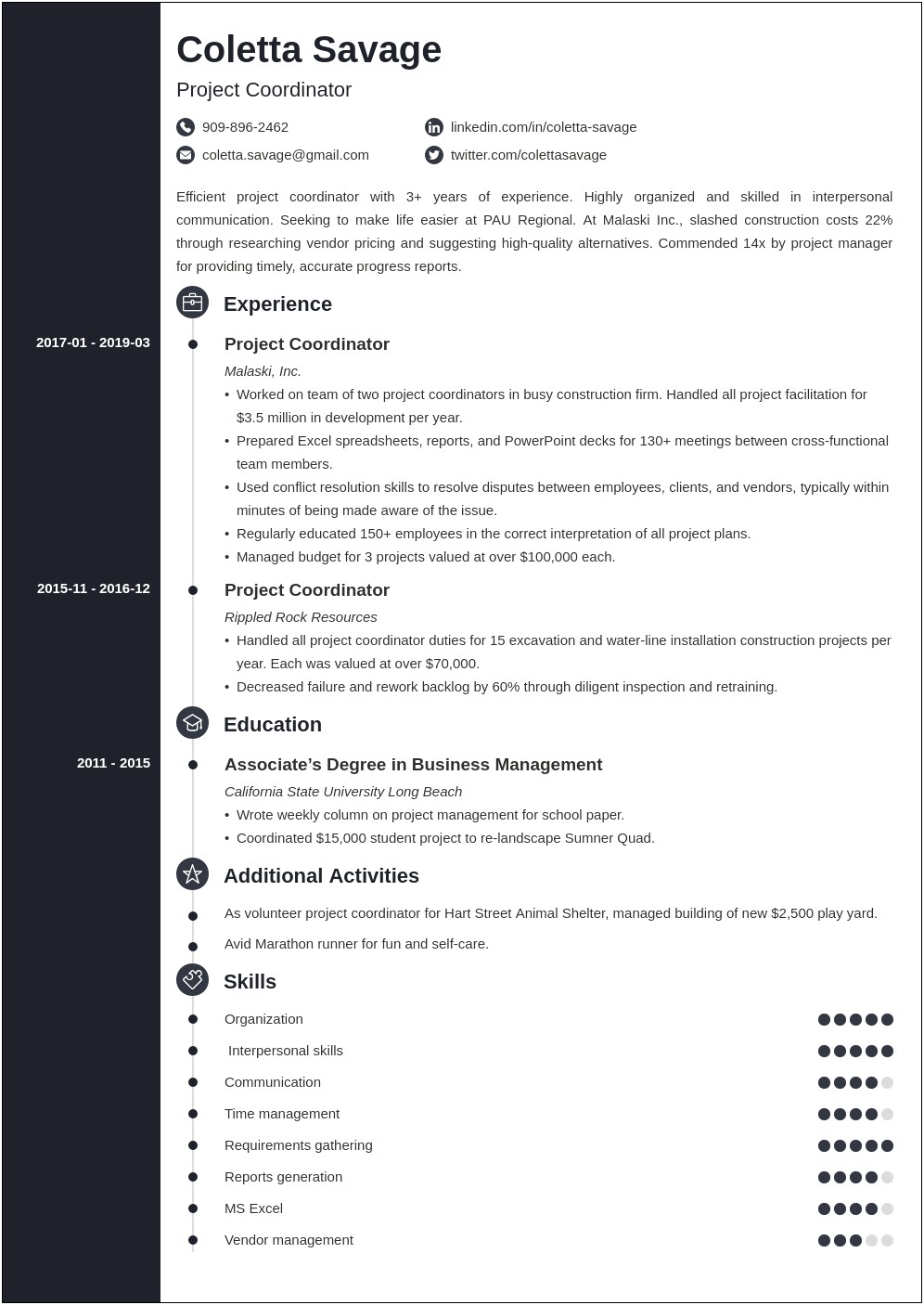 Sample Objectives For A Recruiting Coordinator Resume