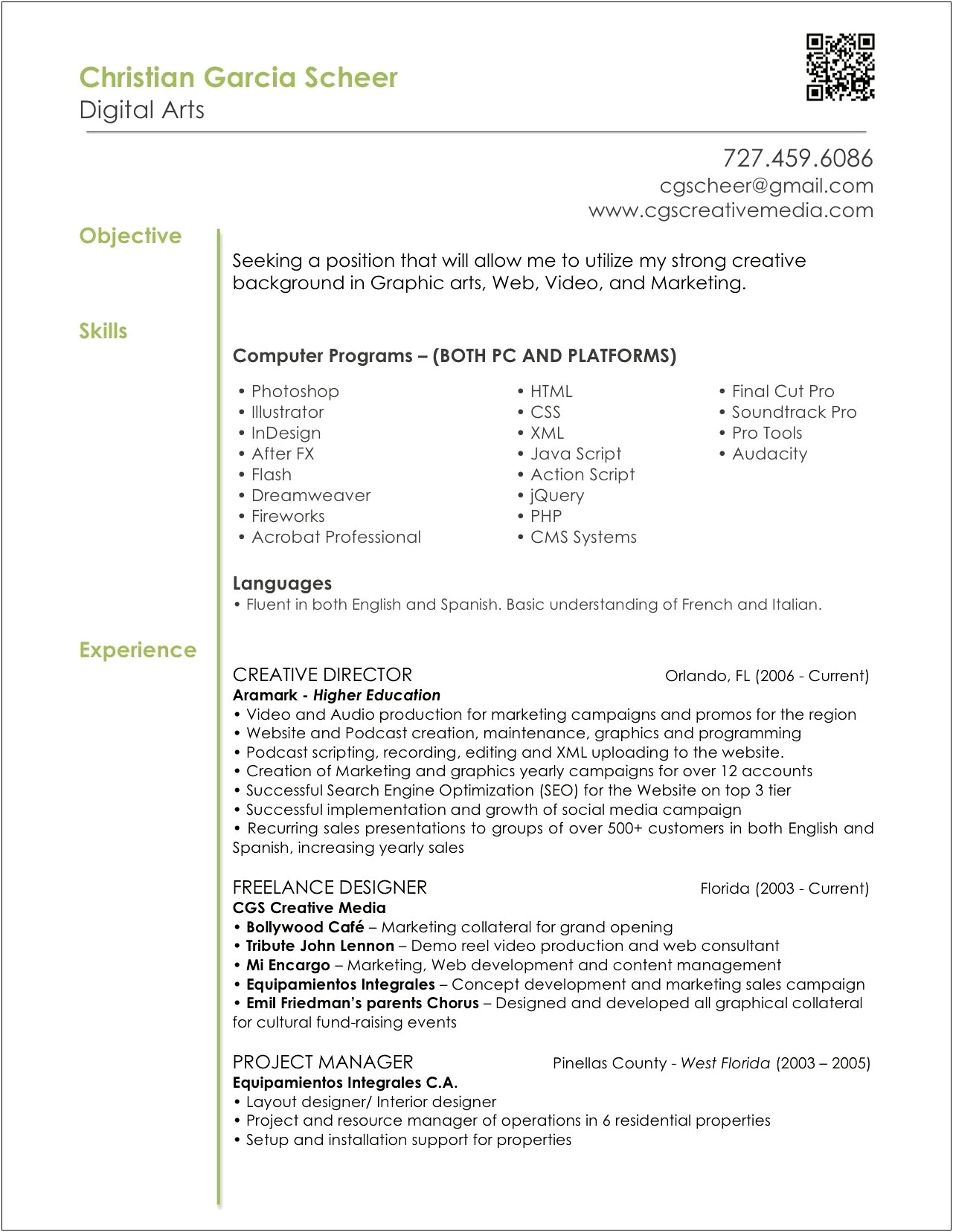 Sample Objectives For Resume In Graphic Design